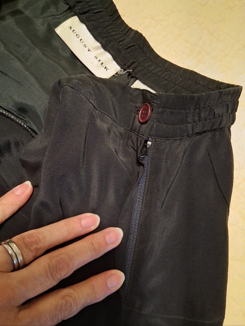 August Silk Classic Pleated Women's Skirt in Black - Picture 6 of 7
